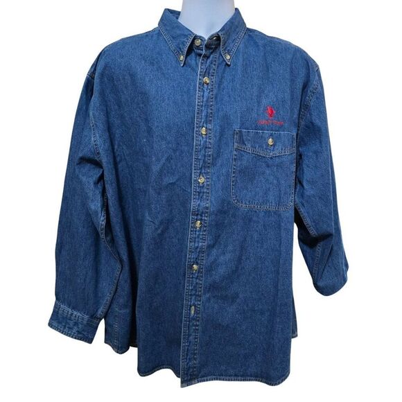 Lee Other - Lee Denim Collection Blue Button-Up With a Logo outdoor lumberjack western boho